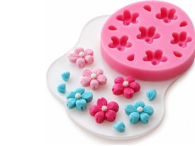 Molde silicona 6 flores y 5 petalos